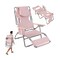 Folding Adjustable Beach Chair with Lay Flat Recliner Face Hole and Footrest Portable